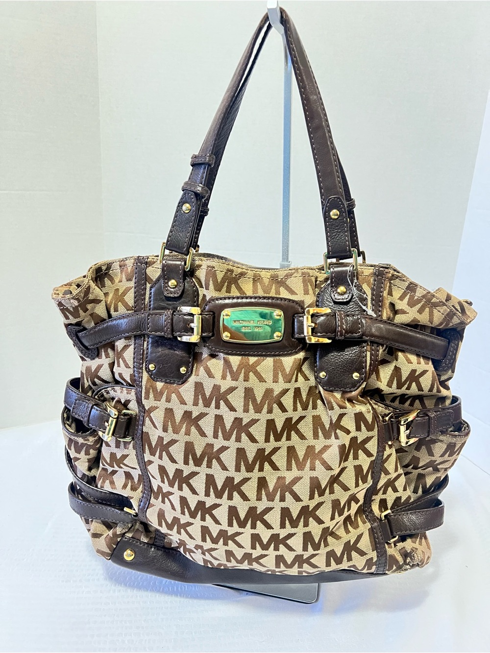 Michael Kors Brown MK Logo Gansevoort Tote Bag
